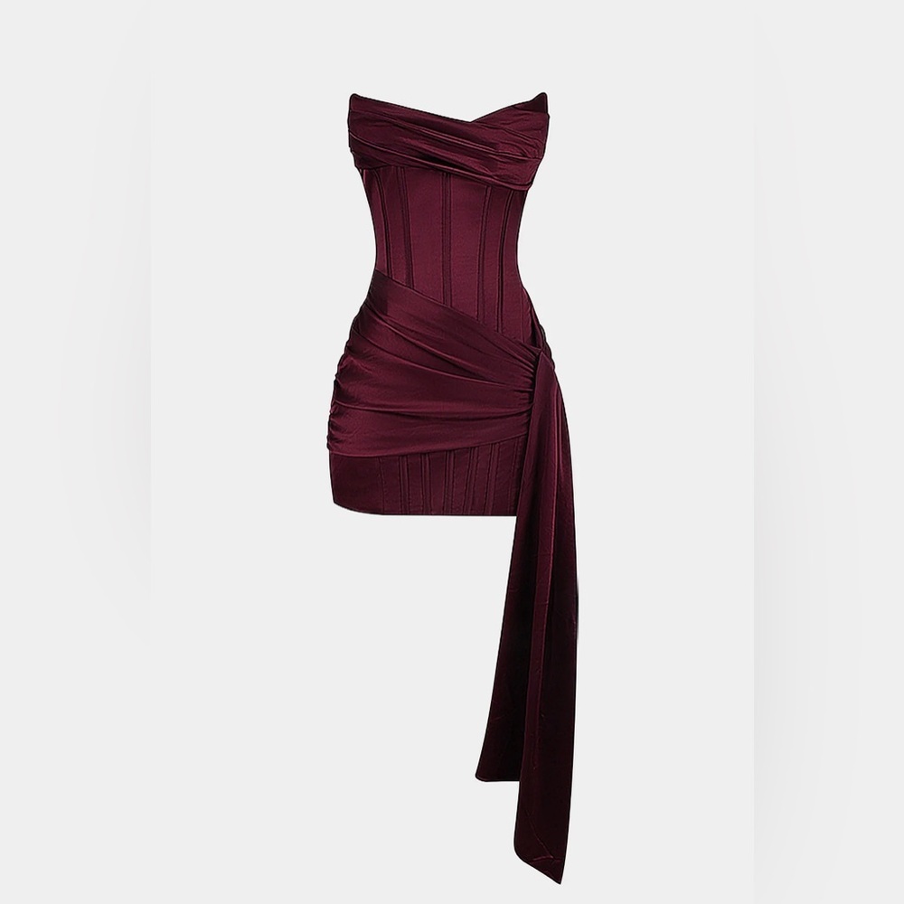 Micas Satin Asymmetrical Sleeveless Mini Dress M MA4-15 - Picture 7 of 9